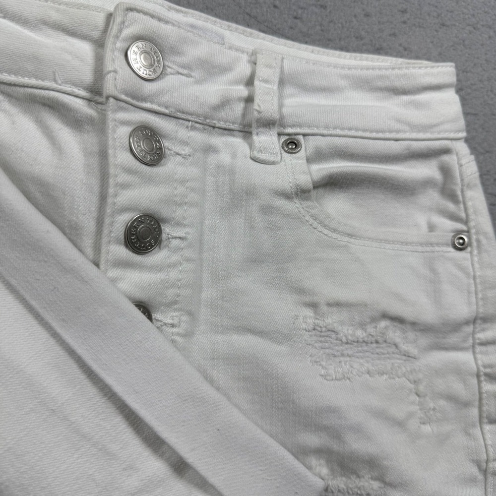 Southern Tide Womens White Distressed Denim Shorts Button Fly Size 26